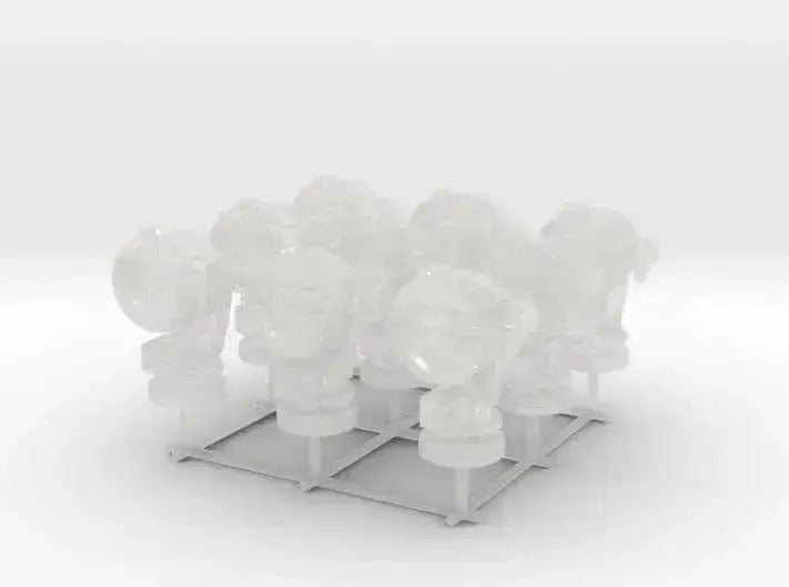 1/200 DKM 160cm Searchlight Set (9 pcs) - Distefan 3D Print - Upgrade Your Ship Model