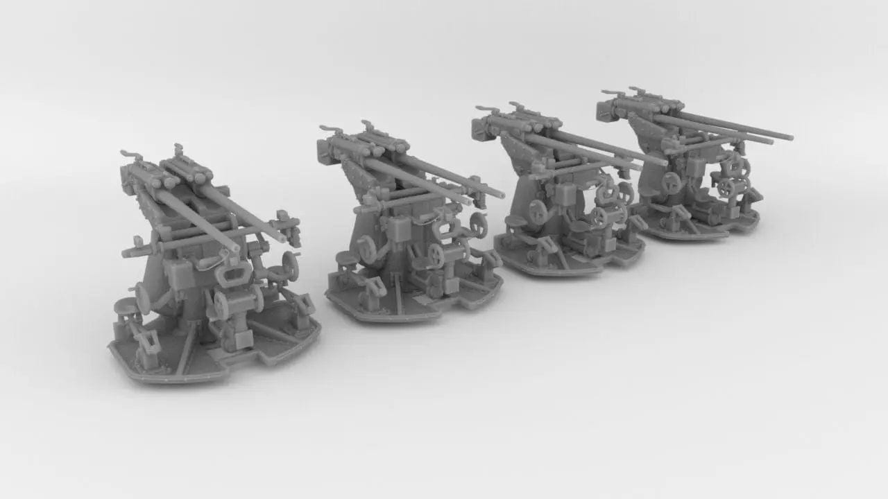 1/200 DKM 3.7cm SK C/30 Twin Gun Set (4 pcs)- distefan 3d print