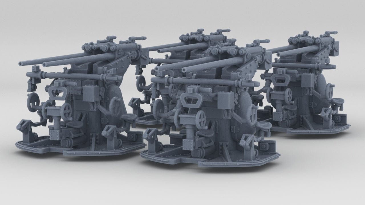 1/200 DKM 3.7cm SK C/30 Twin Gun Set (4pcs) - distefan 3d print