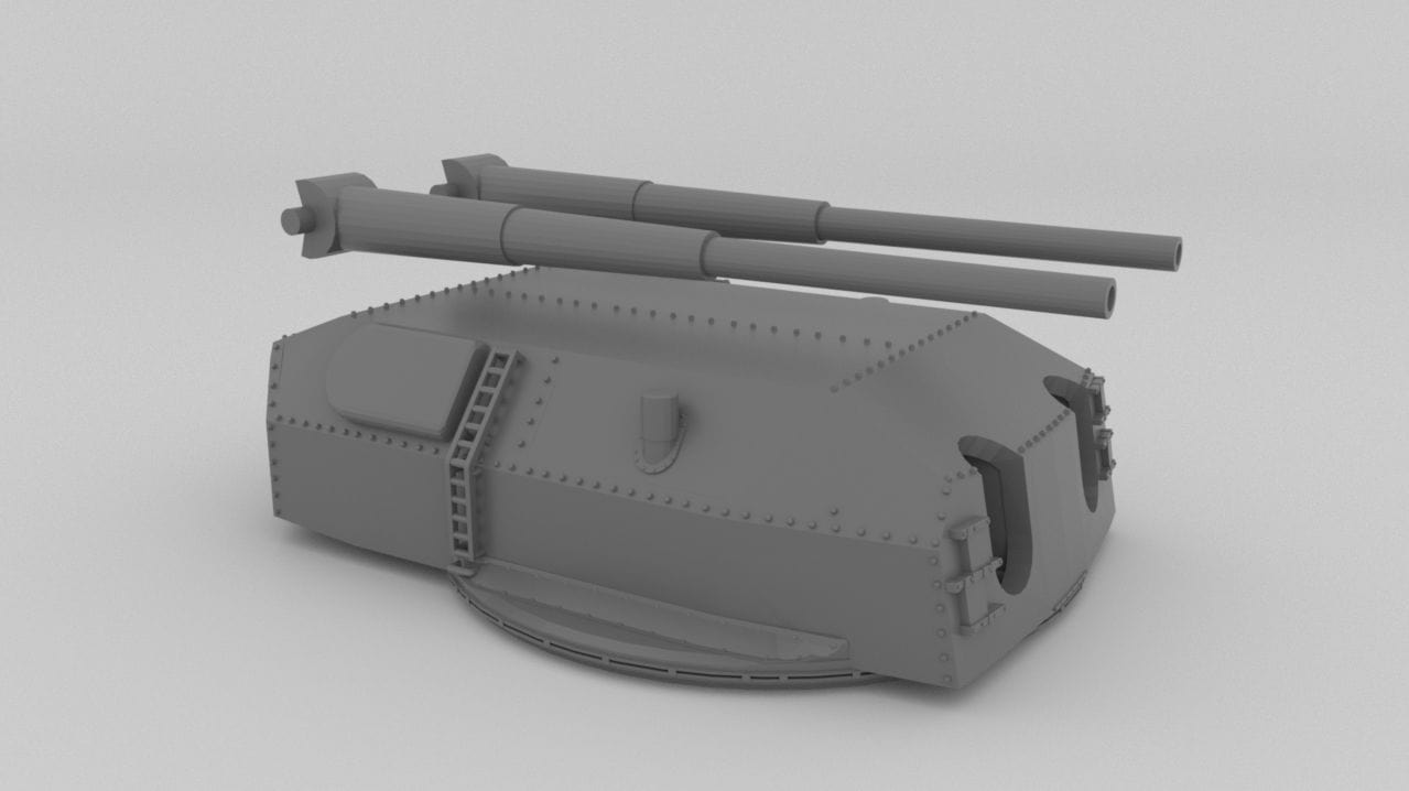 1/200 DKM Bismarck 380mm SK C/34 Turret A & D (Resin) - Distefan 3D Print