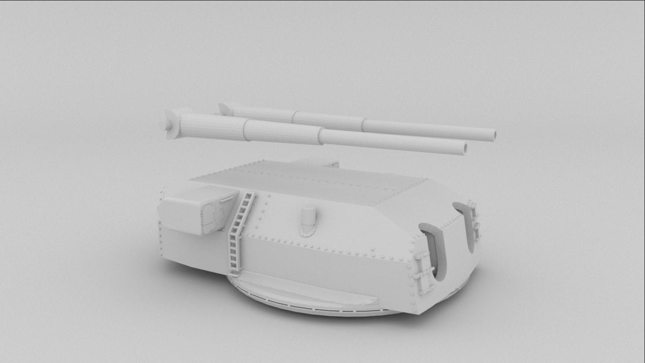 1/200 DKM Bismarck 380mm SK C/34 Turret B & C - Distefan 3D Print