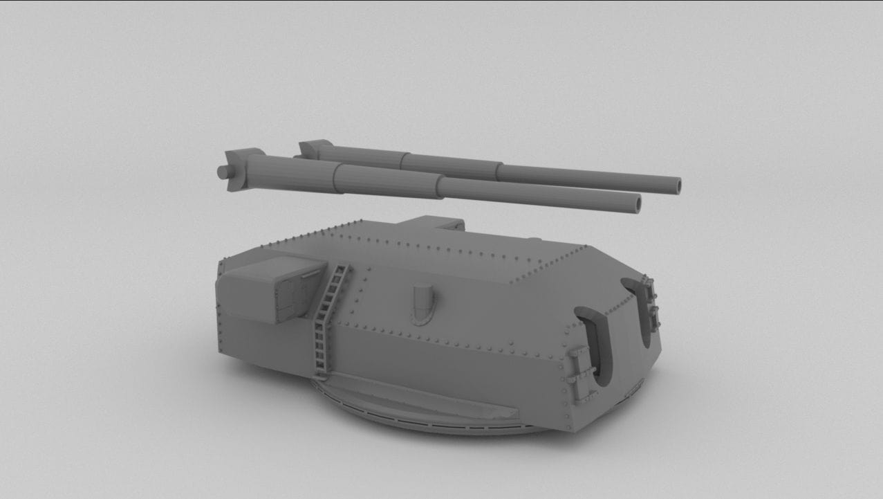 1/200 DKM Bismarck 380mm SK C/34 Turret B & C - Distefan 3D Print