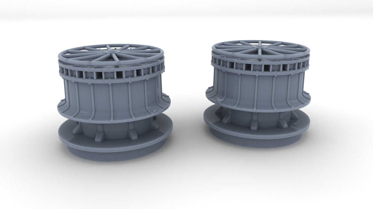 1/200 DKM Bismarck Deck Fantail Capstan Set (2pcs) Resin3Dinteractive