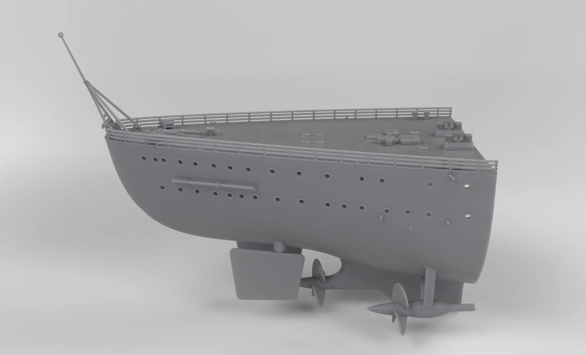 1/200 DKM Bismarck Deck Stern - distefan 3d print – alternate view