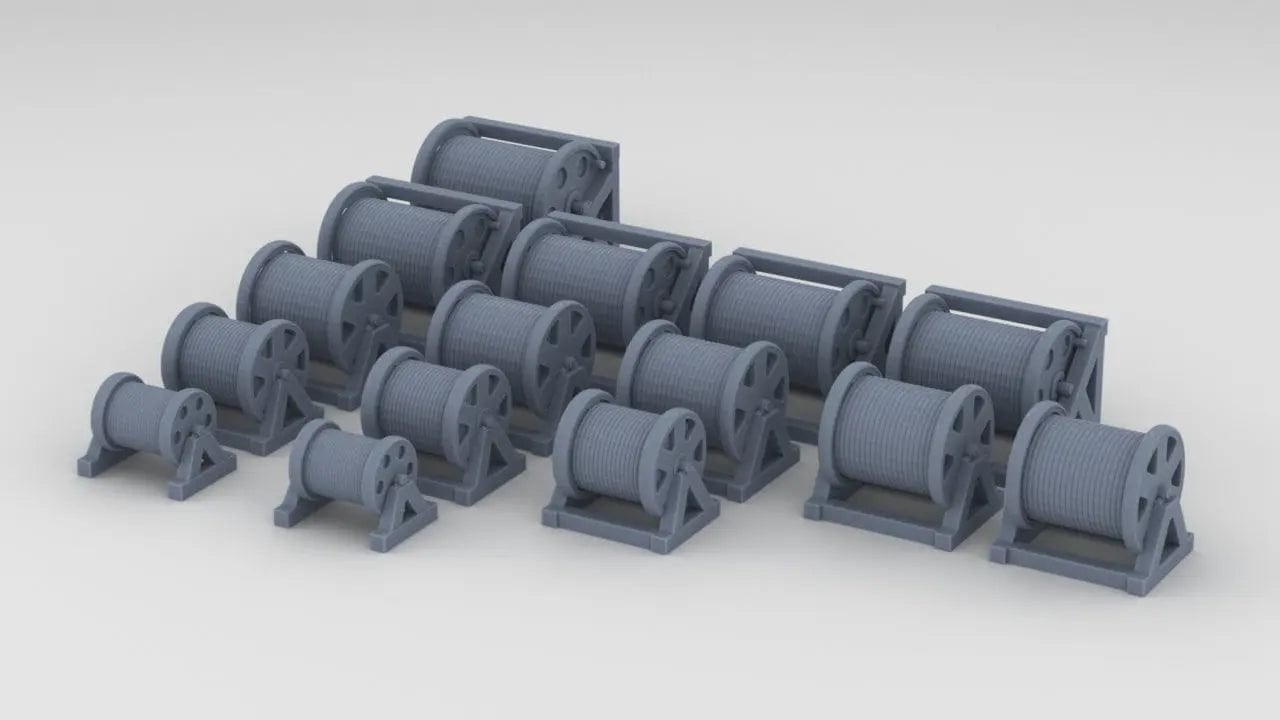 1/200 DKM Bismarck Rope Reels Set (15pcs) - distefan 3d print