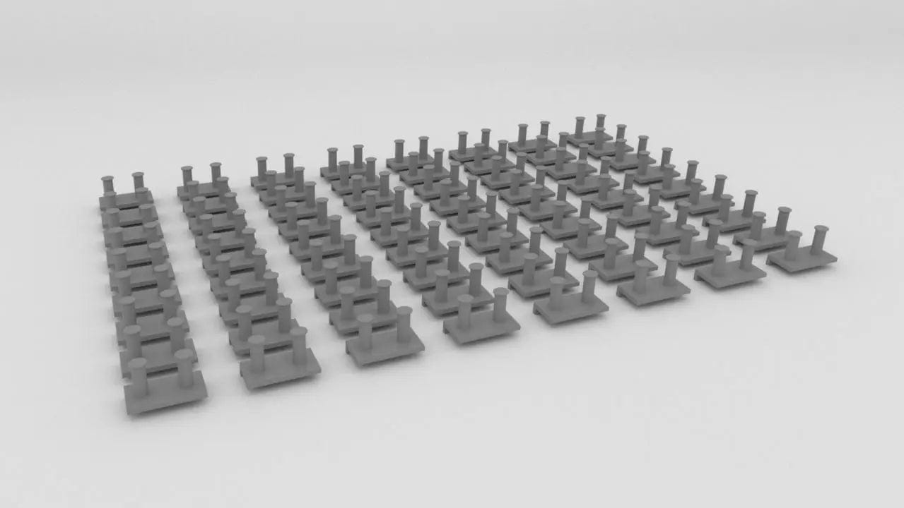 1/200 DKM Bollard Side Hull Set 72pcs - distefan 3d print