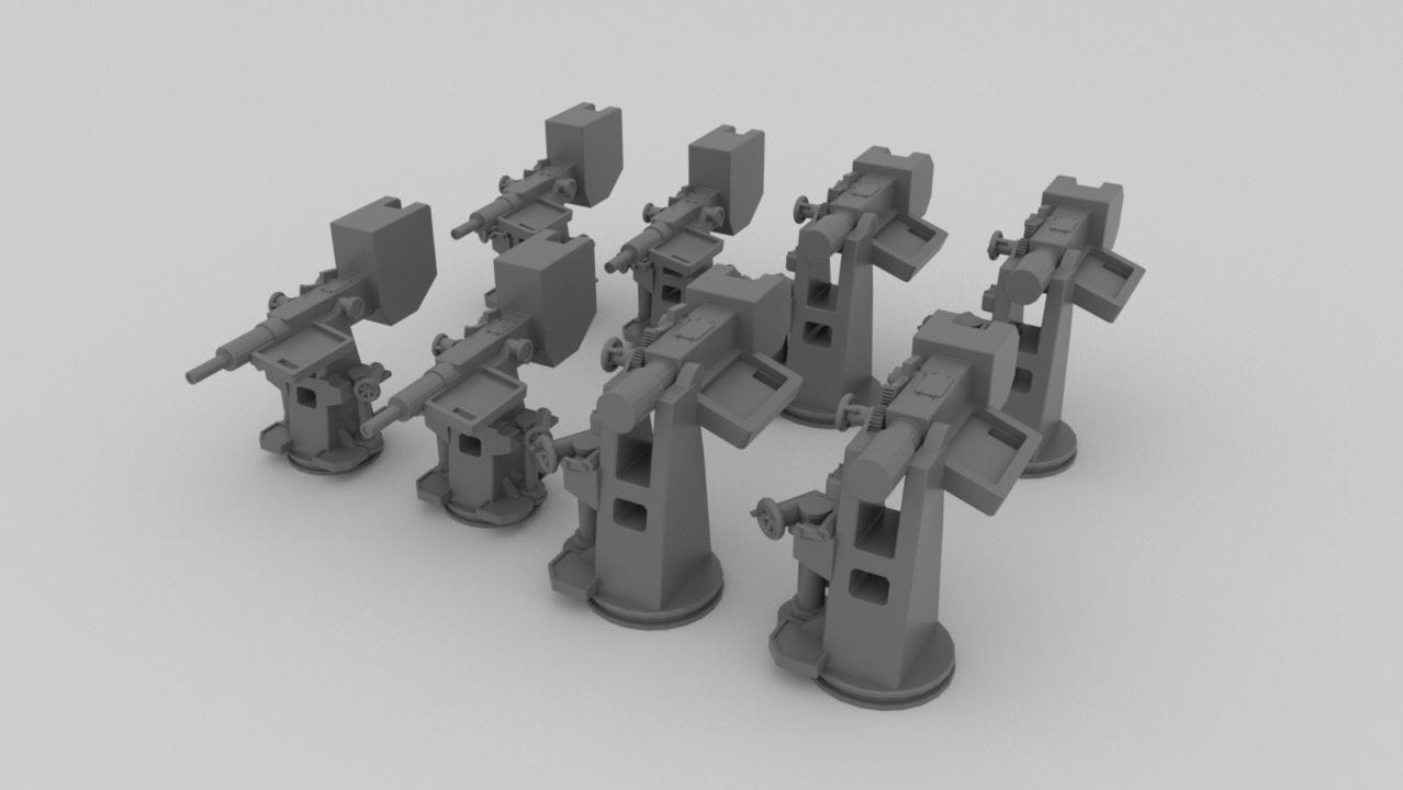 1/200 DKM Training Guns Set 8pcs - distefan 3d print