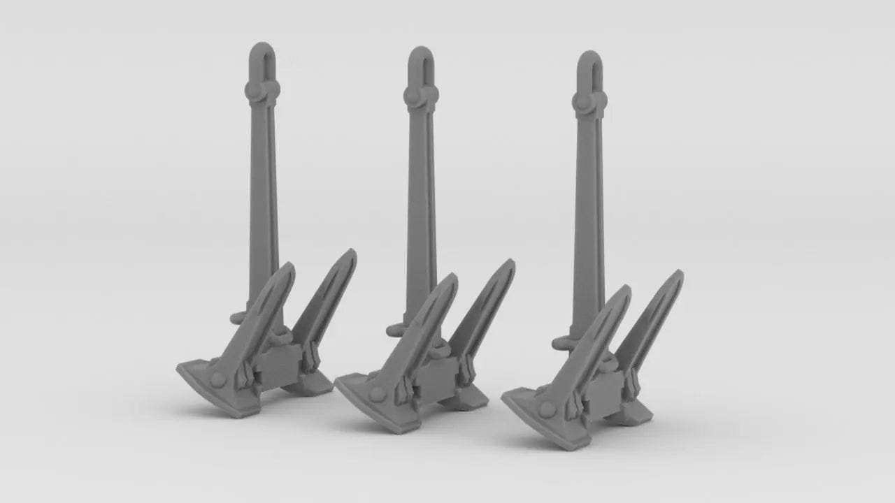 1/200 HMS Barham Anchor Set 3pcs - distefan 3d print