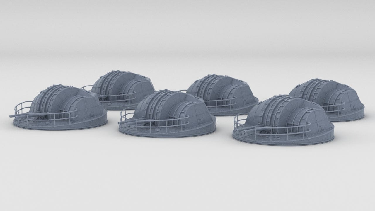 1/200 IJN 12.7 cm/40 (5") Twin Mounts Enclosed Set (6pcs) - distefan 3d print