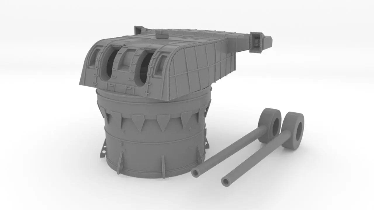 1/200 IJN 20cm 50 3rd Year Type Naval Gun v2 - distefan 3d print