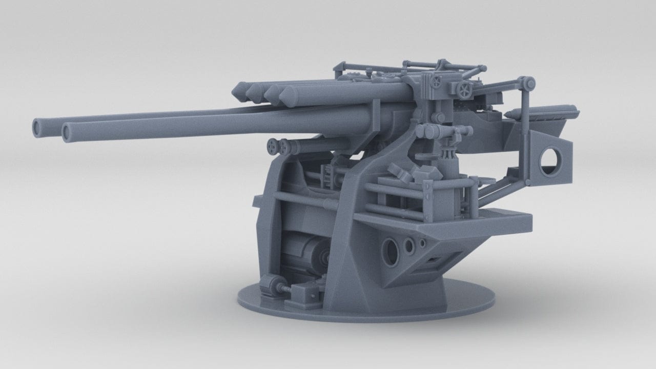 1/200 IJN Type 89 12.7 cm/40 (5") Twin Gun (w/o Shield) - distefan 3d print