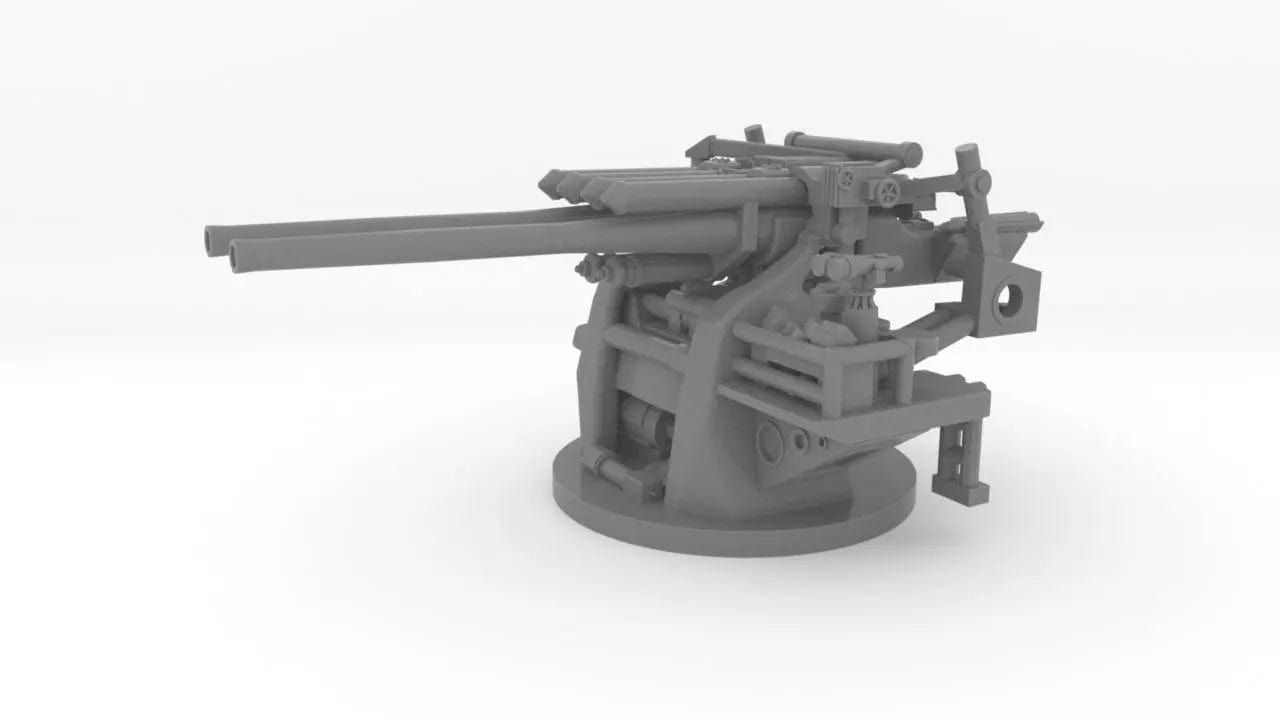 1/200 IJN Type 89 12.7cm/40 (5") Naval Gun Twin Mount (w/o Shield) - distefan 3d print