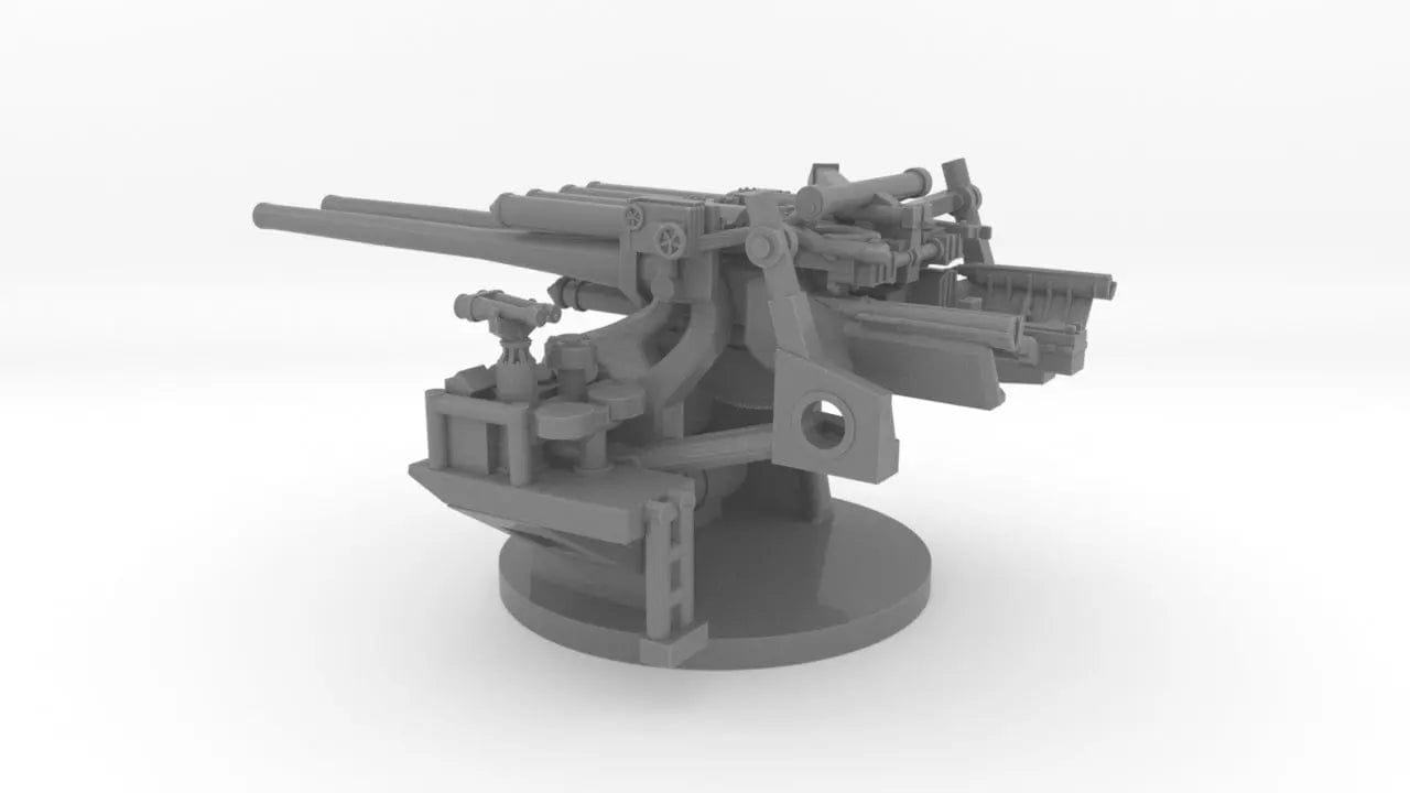 1/200 IJN Type 89 12.7cm/40 (5") Naval Gun Twin Mount (w/o Shield) - distefan 3d print