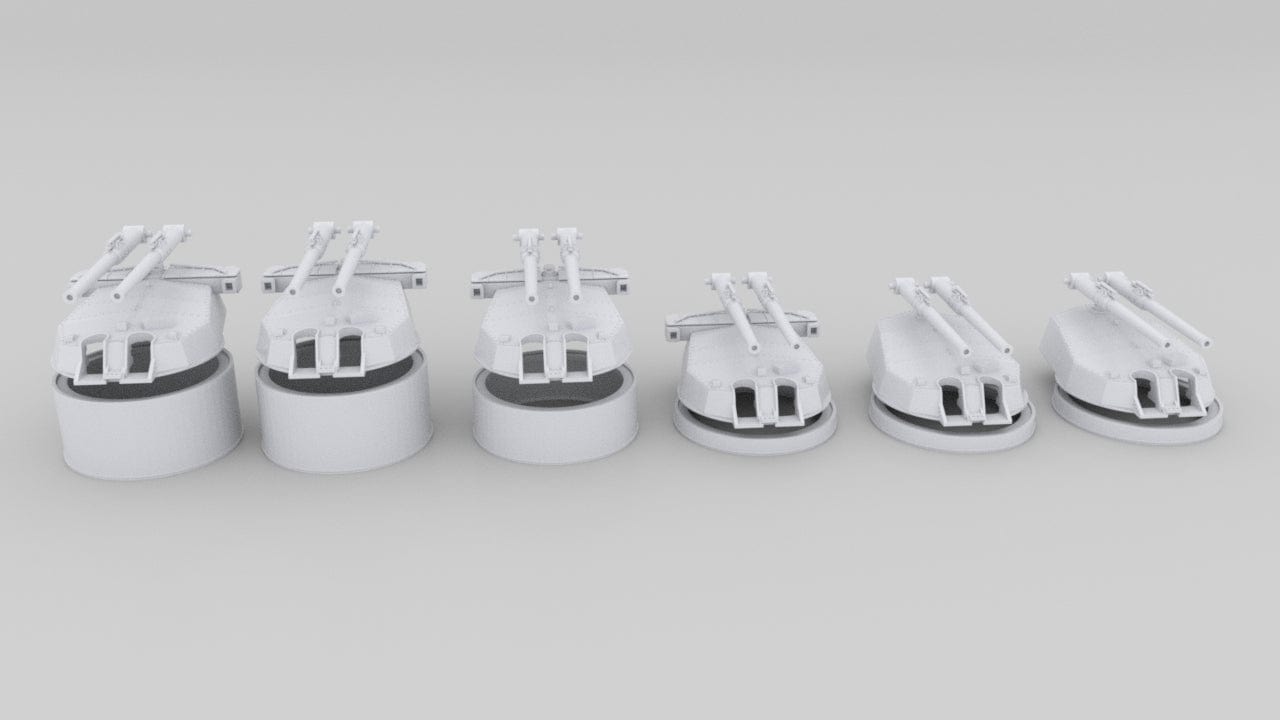 1/200 IJN Vickers 14 inch/45 Naval Gun Set 6pcs - distefan 3d print