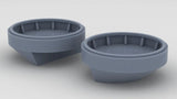 1/200 IJN Yamato Type 95 25mm Triple MG Tubs Set A (2pcs)