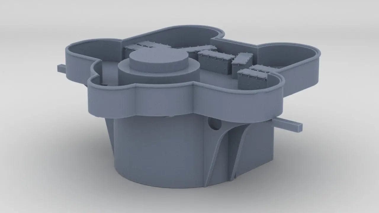 1/200 Richelieu Aft Funnel Top Deck - distefan 3d print