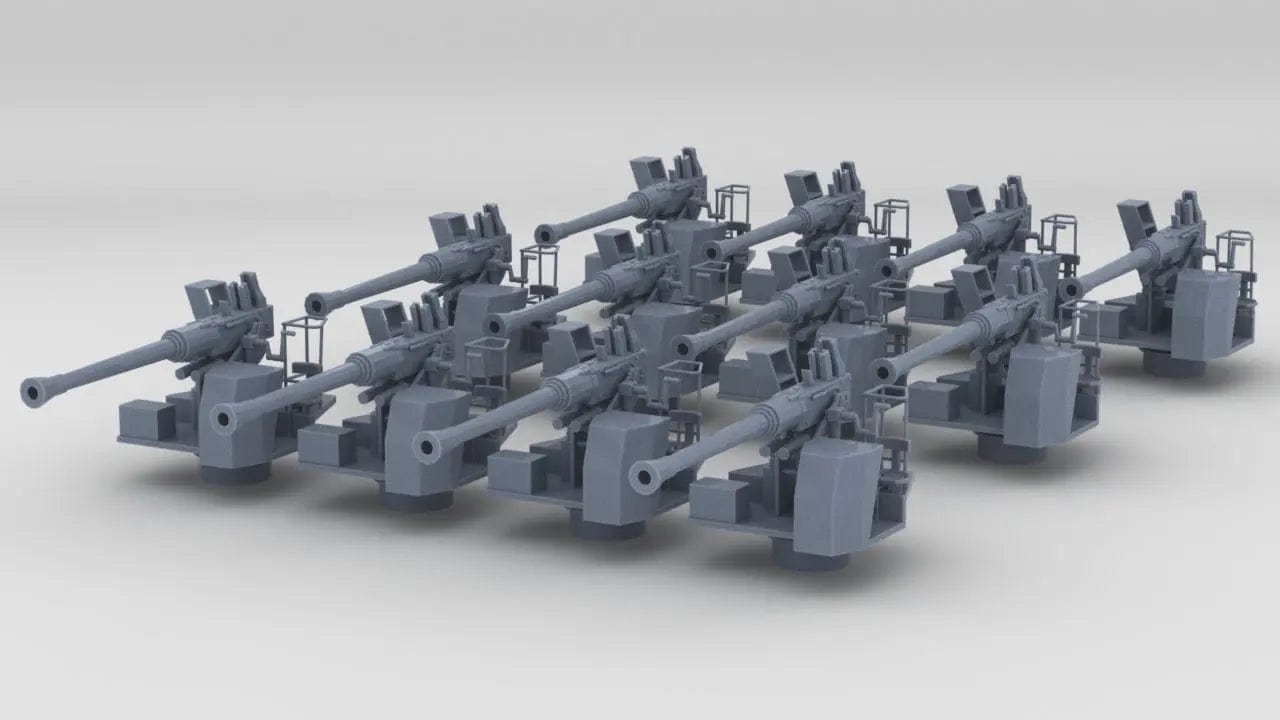 1/200 RN Single 40mm Bofors Gun Set (12pcs) - distefan 3d print