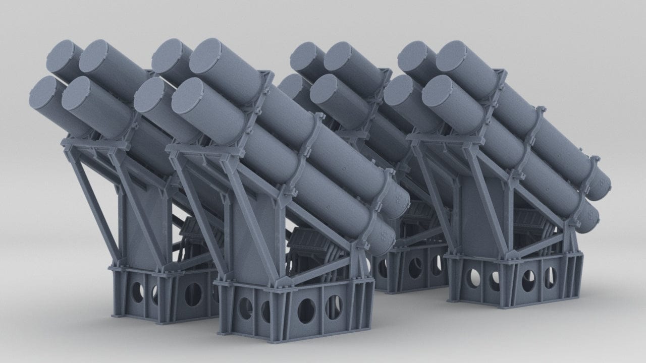 1/200 US Two Harpoon Launchers Set (4pcs) - distefan 3d print