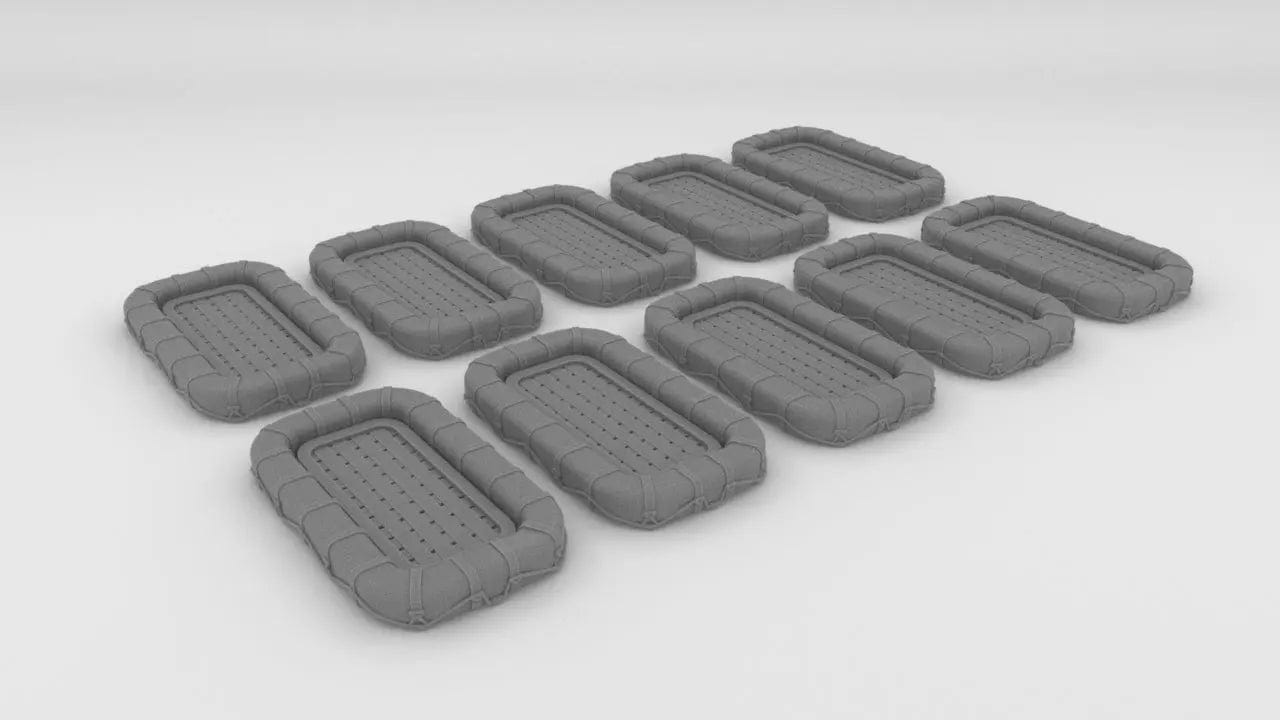 1/200 USN 25 Man Life Raft Square Set 10pcs - distefan 3d print