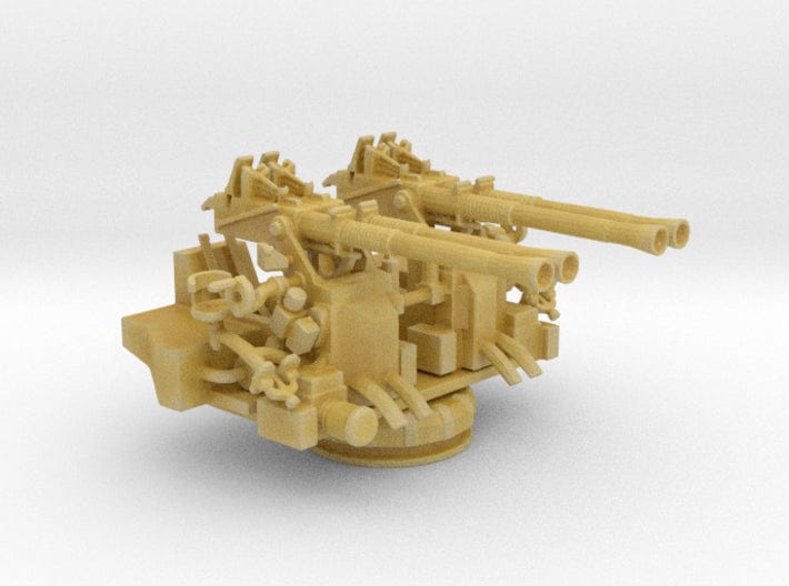 1/200 USN 40mm quad Bofors mount - distefan 3d print