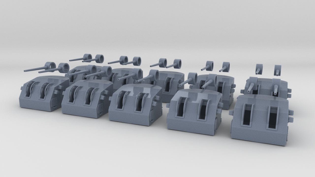 1/200 USN 5"/38 cal. Mk.12 twin Mount Set (10pcs) - distefan 3d 
