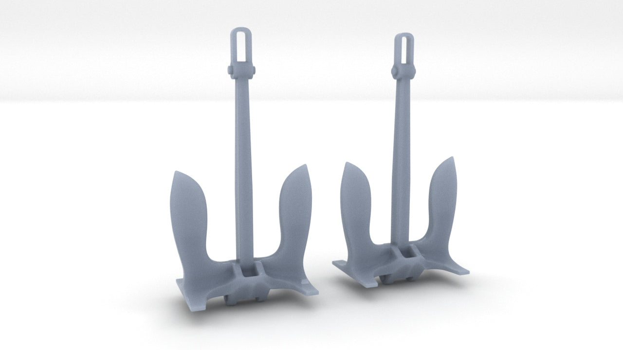 1/200 USN Stockless Anchor (30.000 lb.) Set (2pcs) Resin3Dinteractive