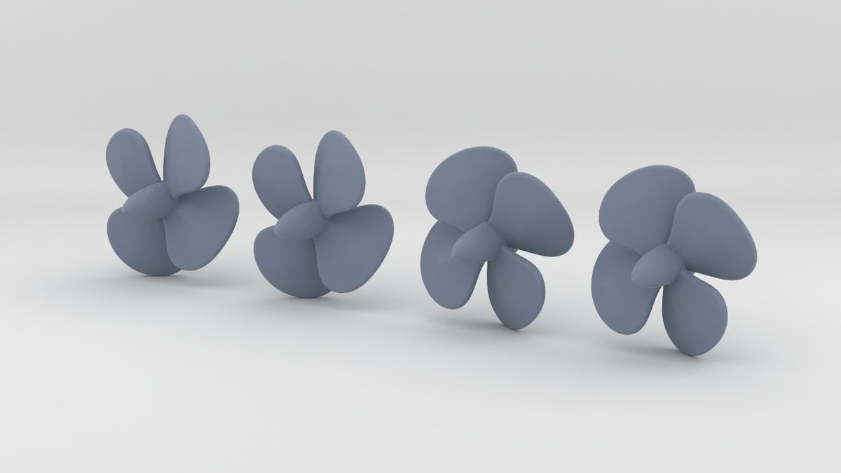 1/200 USS Cleveland (CL-55) 4-Bladed Propellers Set (4pcs) - distefan 3d print