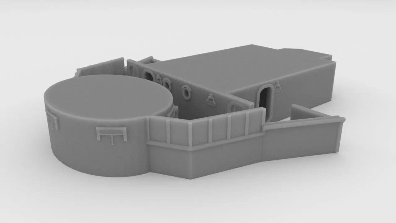 1/200 USS Iowa '84 Forward Deck 4 Bellow Bridge - distefan 3d print