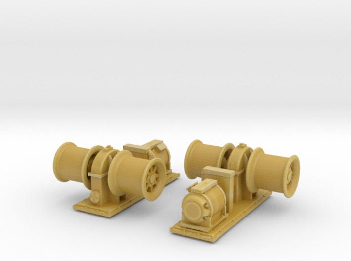 1/200 USS winch for battleship set 2pcs - distefan 3d print