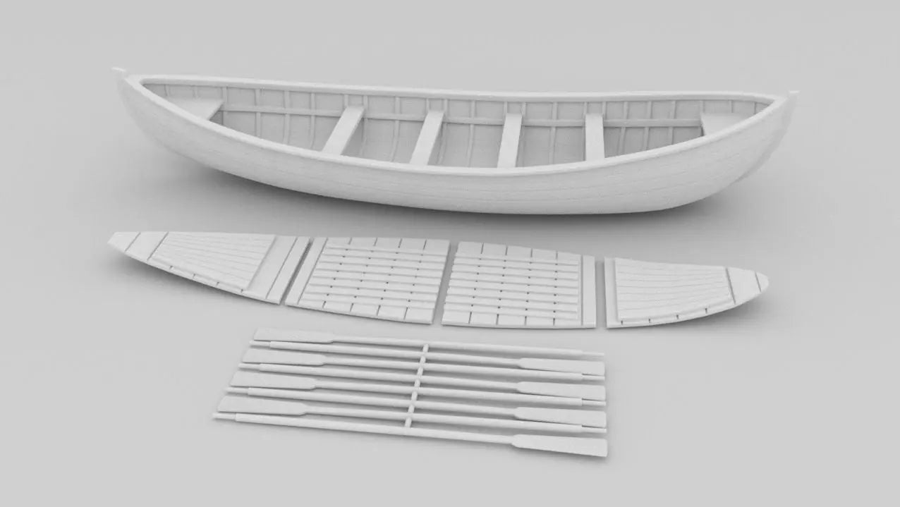 1/24 USLSS 26' Monomoy Pulling Surf Boat Set 3dspro