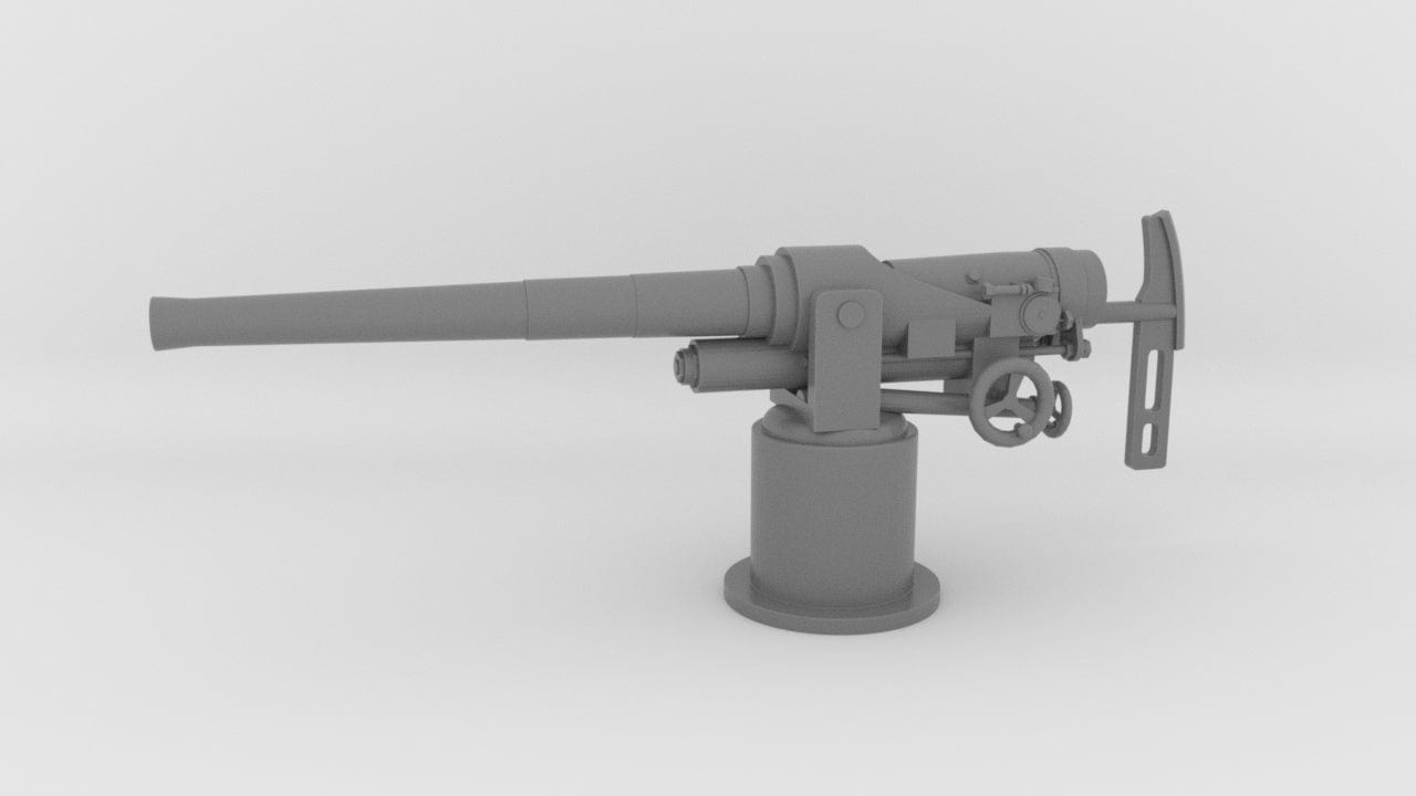 1/24 RN QF 12-Pounder (76.2 mm) Mount - distefan 3d print