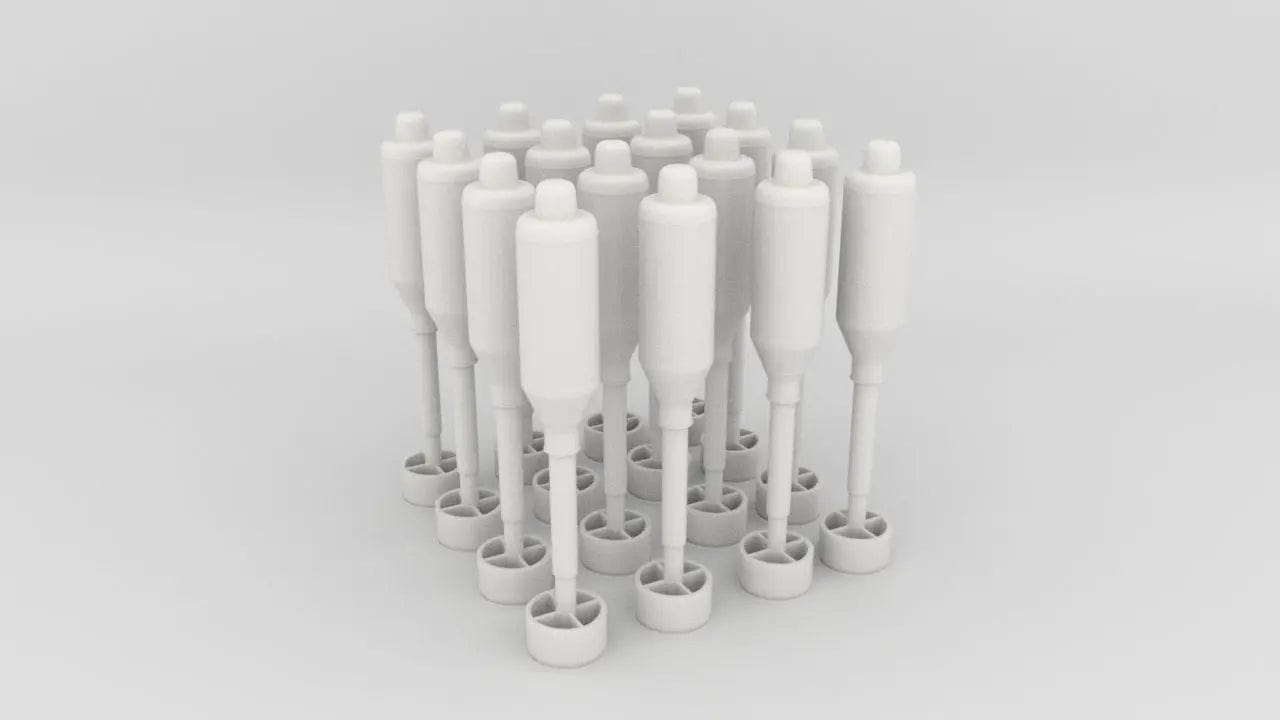 1/24 USN Hedgehog Thrower Rockets Set 16pcs - distefan 3d print