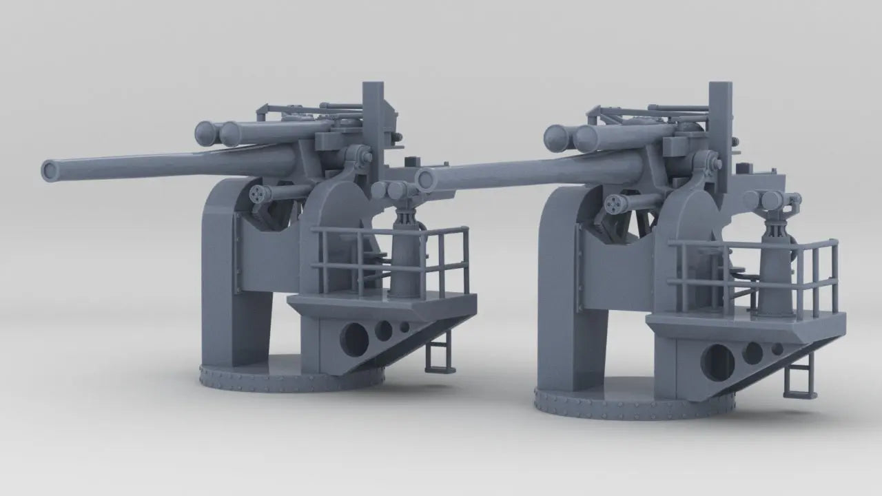 1/240 IJN Type 89 12.7 cm/40 (5") Single Gun Set (2pcs) Resin3Dinteractive