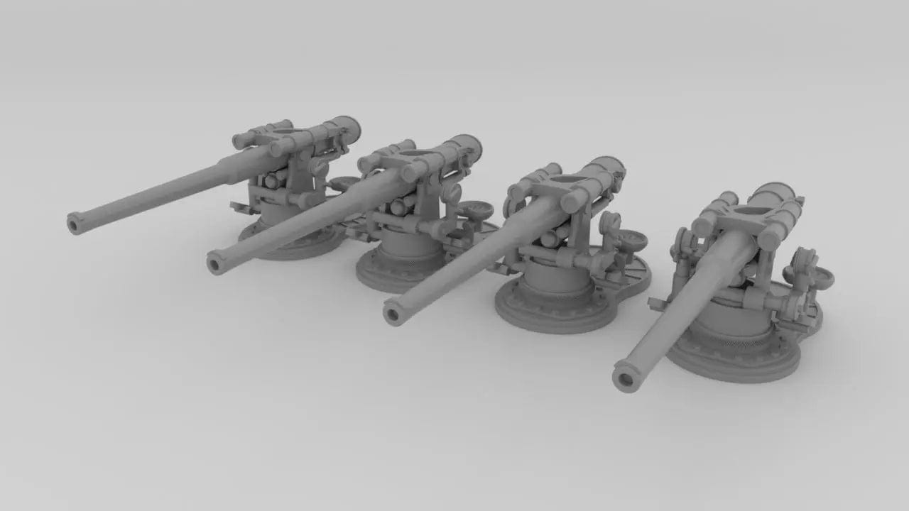 1/240 USN 4 inch 50 (10.2 cm) Deck Gun Set (4 pcs) v2 - distefan 3d print