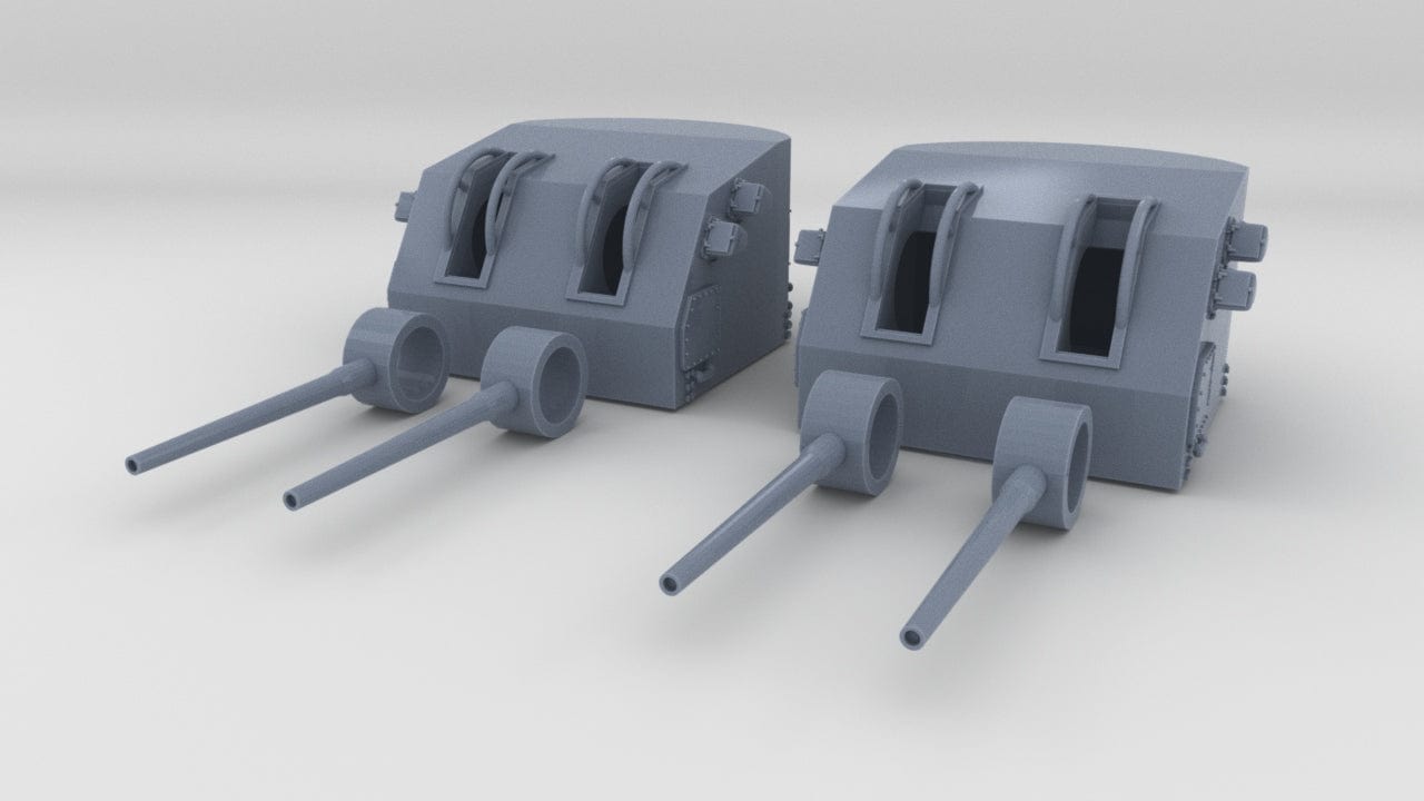 1/240 USN 5"/38 Cal. Mk.12 Twin Mount Set (2pcs) - distefan 3d print