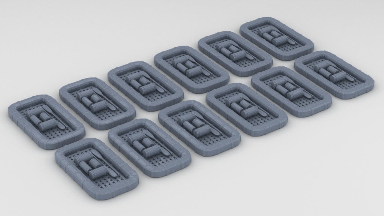 1/240 USN Carly Float Square w/ Aid Kit & Oars Set (10pcs) - distefan 3d print