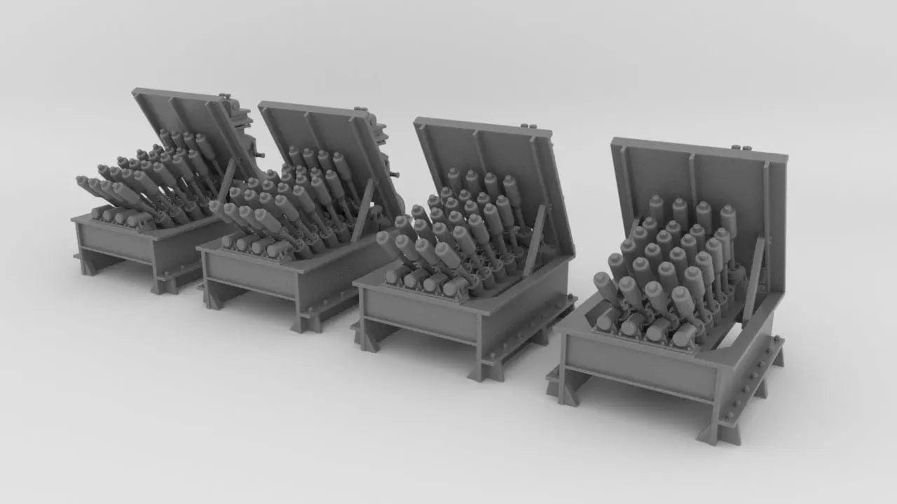 1/240 USN Hedgehog Thrower Mk10 Set 4pcs - distefan 3d print