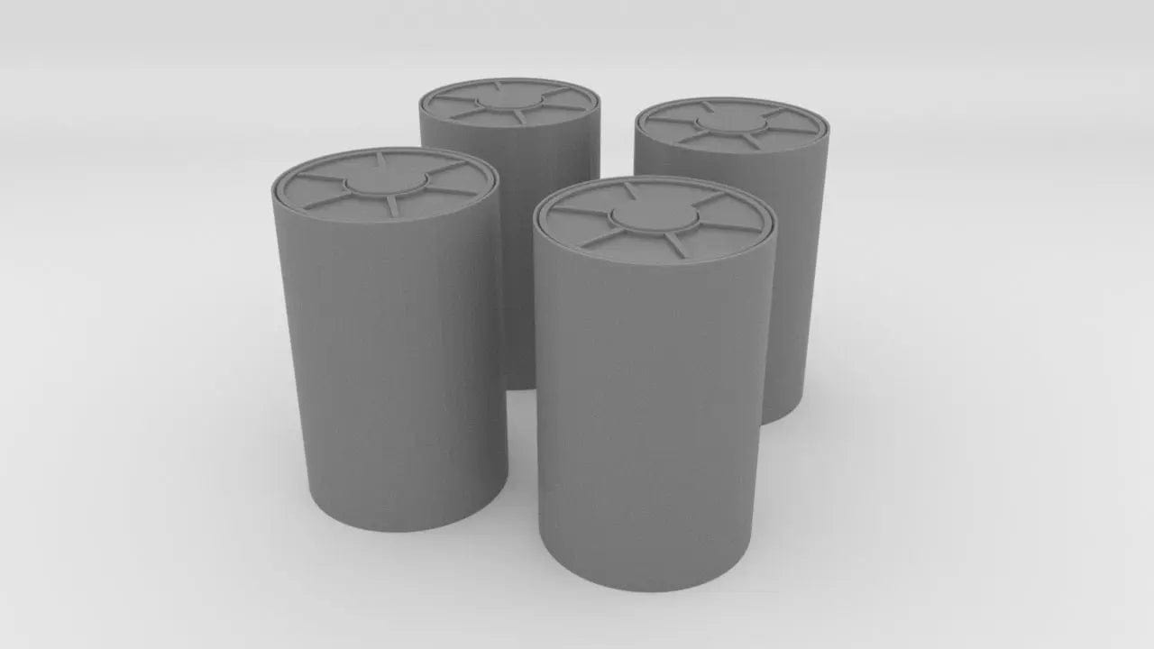 1/25 DKM Depth Charge (Wasserbombe) Set 4pcs - distefan 3d print