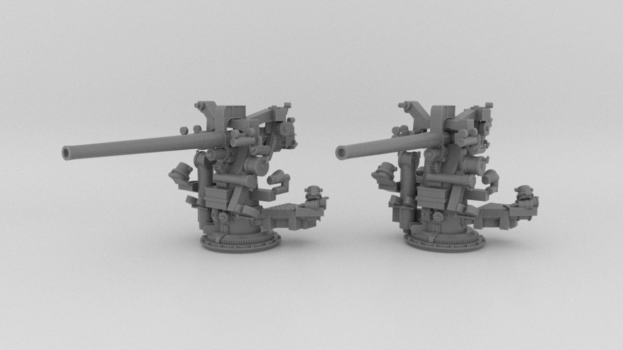 1/250 USN 3-inch 50 Cal. Deck Gun Set 2pcs - distefan 3d print