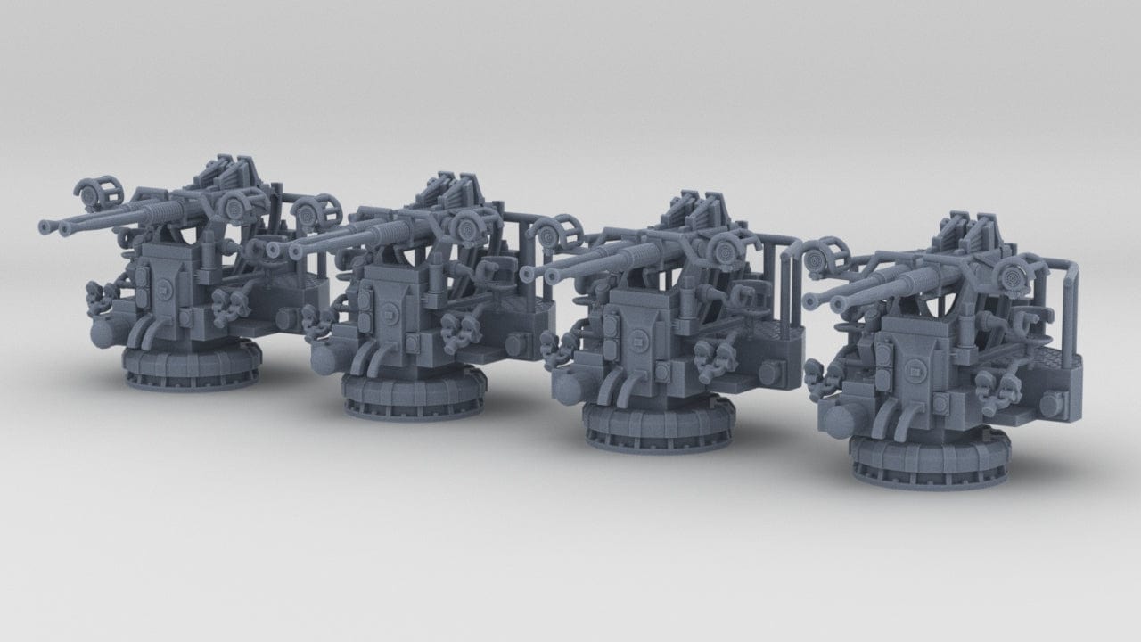 1/250 USN 40mm Bofors Twin Mount Set (4pcs) - distefan 3d print