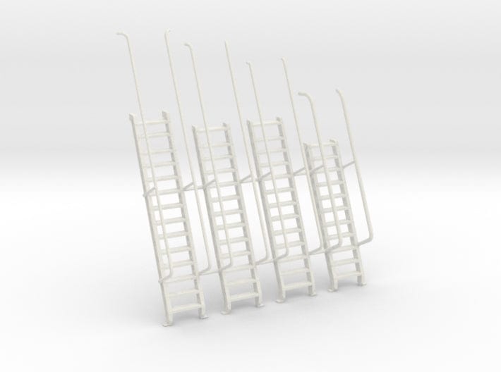 1/30 IJN Akagi Tower Stairs Set x4 - distefan 3d print