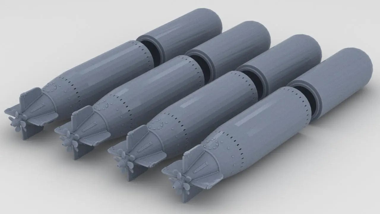 1/30 USN Mk13 Torpedo for PT Boat Set (4pcs) - distefan 3d print