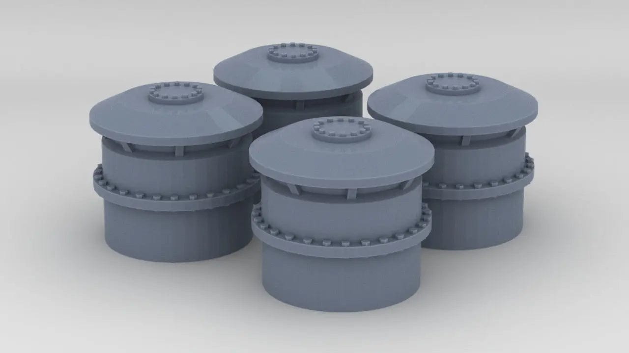 1/30 USS BB59 Vent Small Set (4pcs) - distefan 3d print