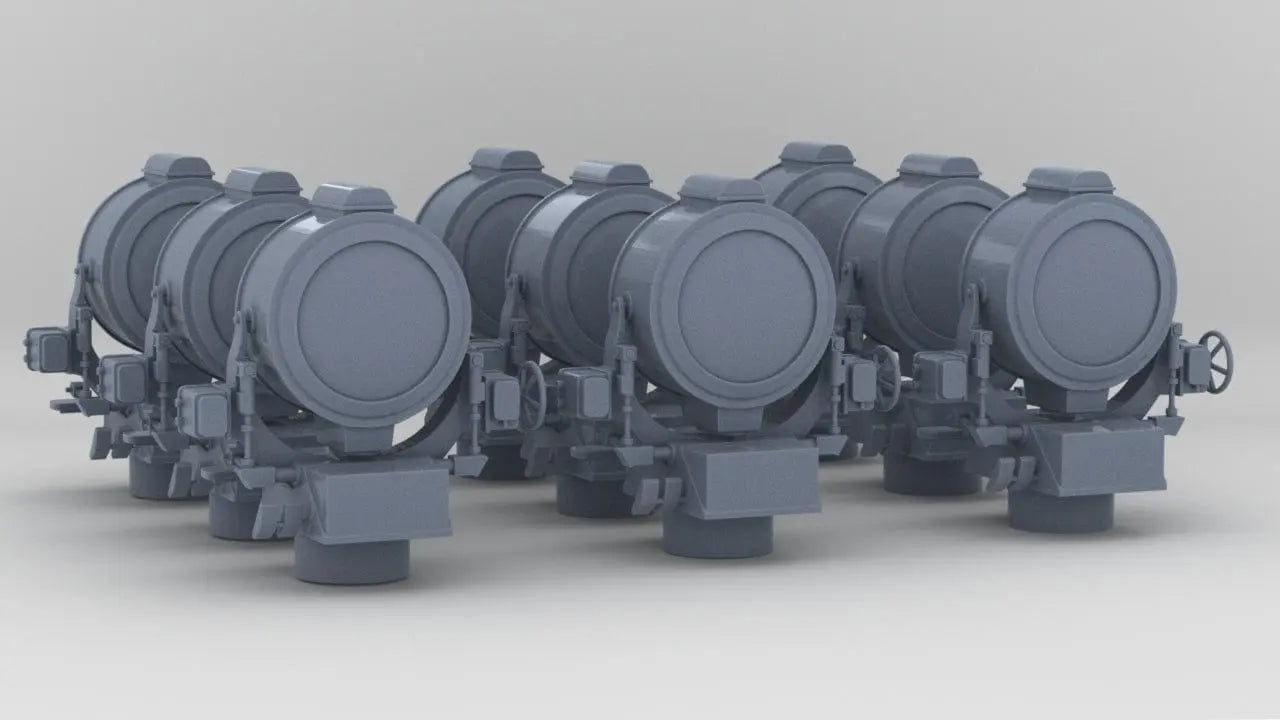 1/300 USN 36-inch Searchlight Set (9pcs) - distefan 3d print