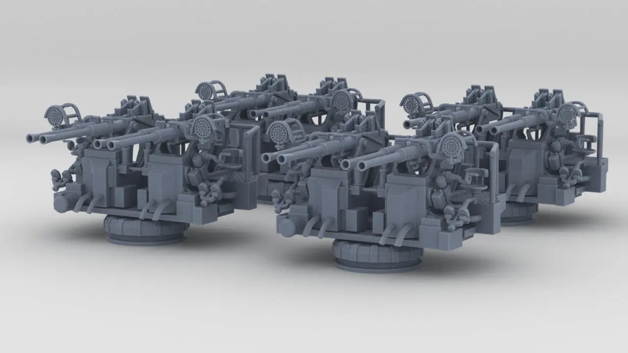 1/300 USN 40mm Quad Bofors Unshielded Set 4pcs Resin3Dinteractive