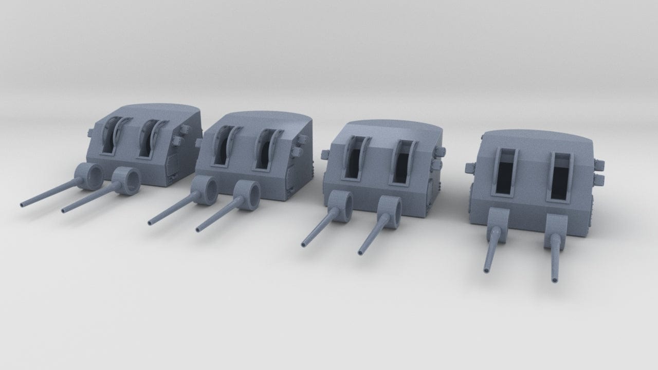 1/300 USN 5"/38 Cal. Mk.12 Twin Mount Set (4pcs) - distefan 3d print