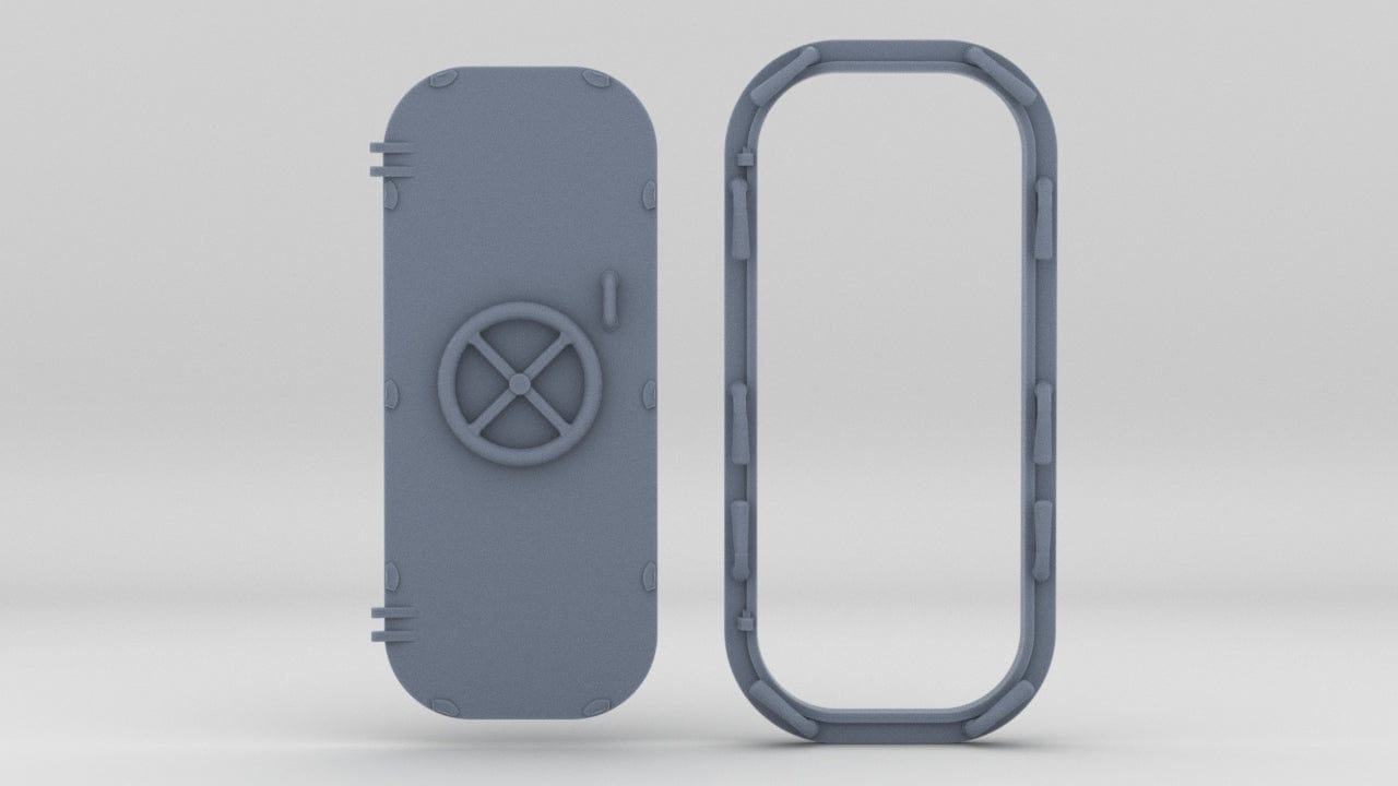 1/32 USN Door Watertight Wheeled w/ Frame L-Side - distefan 3d print