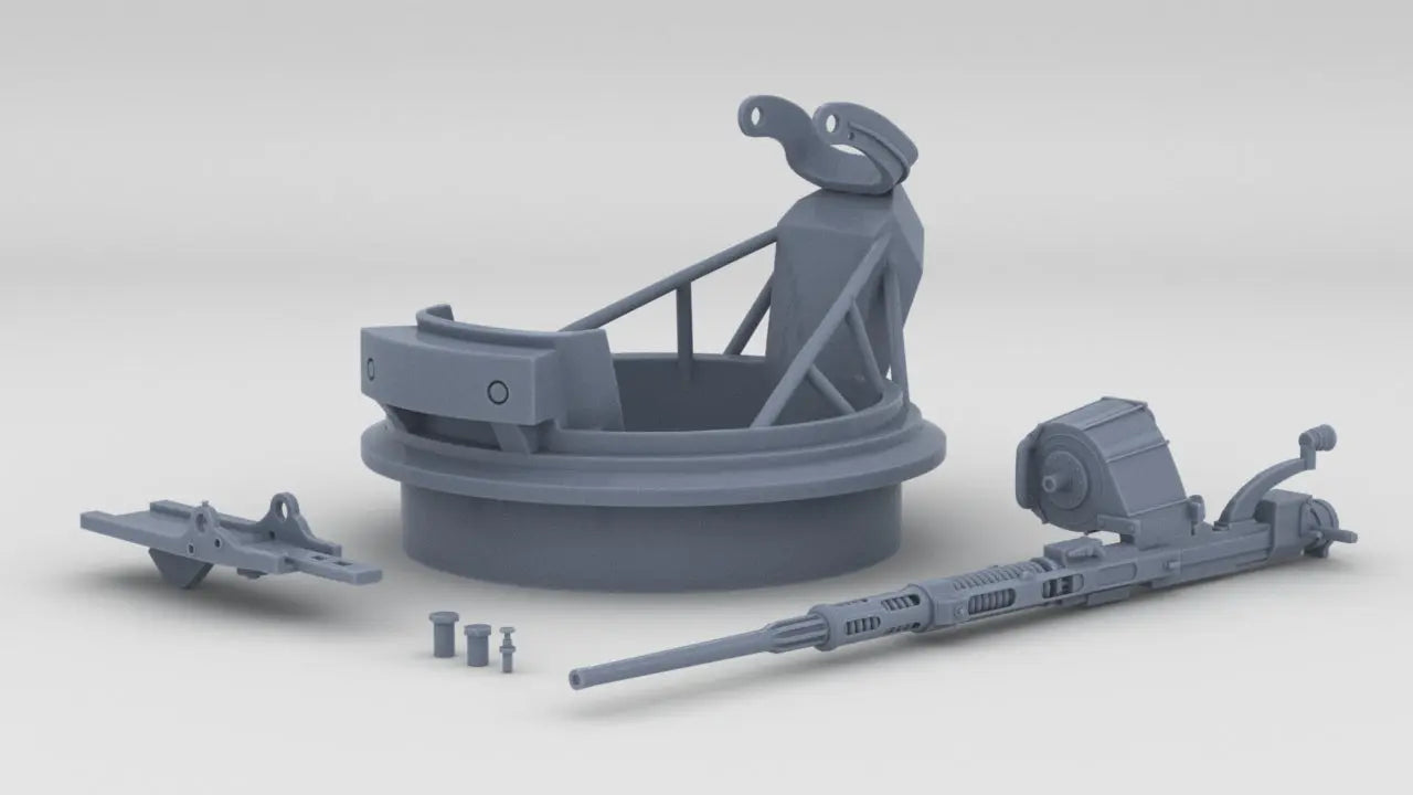 1/35 US PT Boat 20mm Mount Mk-12 MOD1 w/ 20mm Oerlikon Resin3Dinteractive