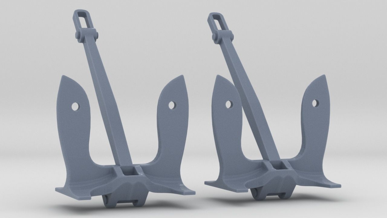 1/35 USN Anchor for USS Landing Craft Tank Set (2pcs)- distefan 3d print