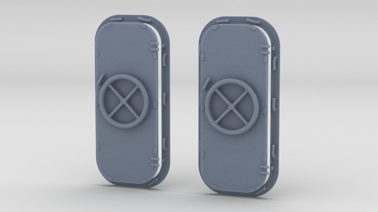 1/35 USN Watertight Door Wheeled w/ Frame Set (2pcs) - distefan 3d print